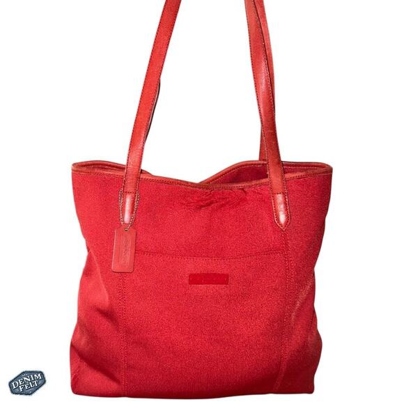 Coach Red Neoprene/Polyurethane  Vintage Tote/Purse/Bag - Picture 1 of 16